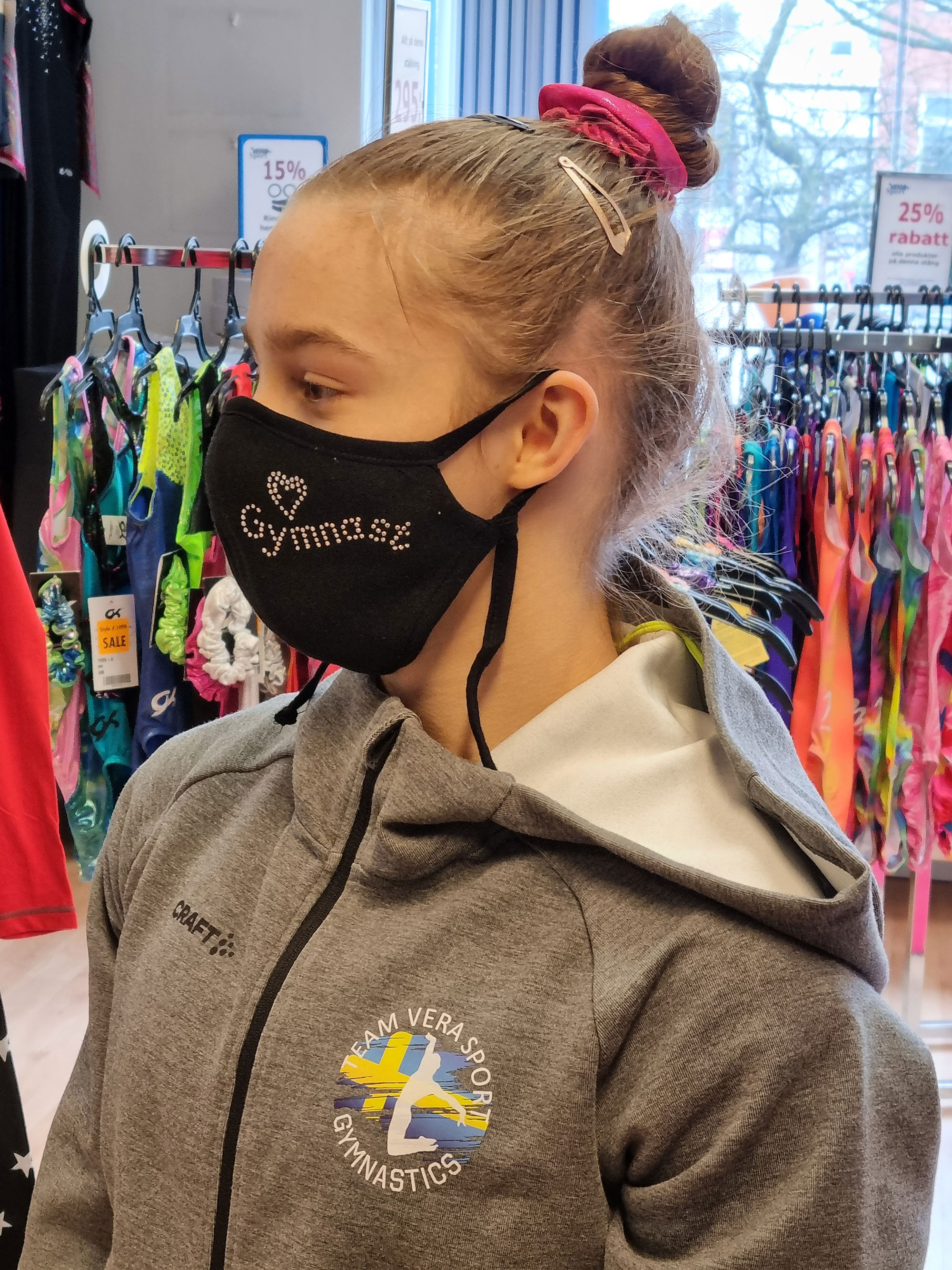 Ansiktsmask "Gymnast" med stenar, 1-pack - 3