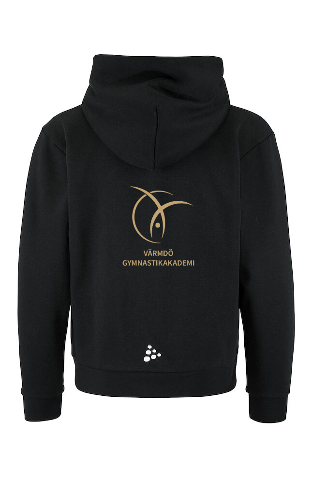 Svart ziphoodie för Värmdö Gymnastikakademi, juniormodell - 2