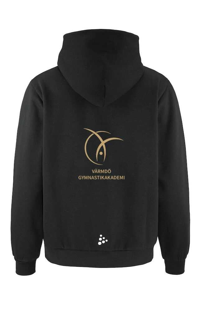Svart ziphoodie för Värmdö Gymnastikakademi, dammodell - 2