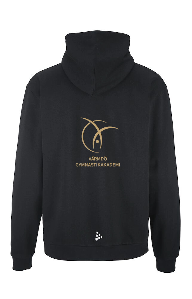 Svart ziphoodie för Värmdö Gymnastikakademi, herrmodell - 2
