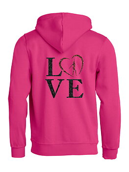 Gymnasthoodie (LOVE) i valfri färg, JR/SR