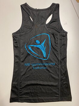 Funktionslinne med brottarrygg, flick/dam, med NIF-gymnasternas glitterlogo
