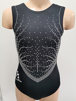 Gymnastikdräkt i lycra med diamanter, fyra olika färger