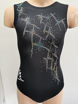 Gymnastikdräkt i lycra med paljetter, fyra olika färger