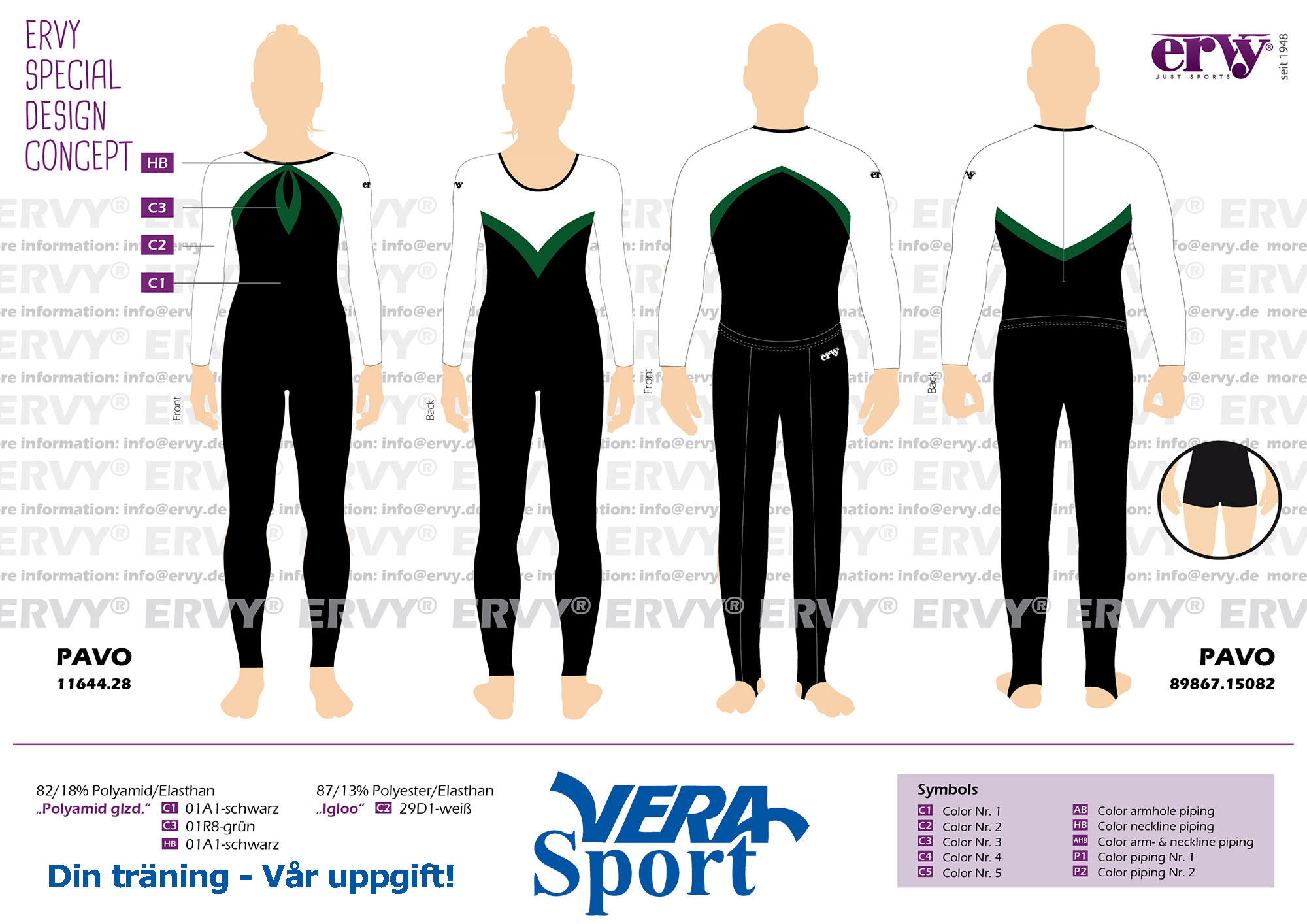 Pavo och Pavo heldräkt/ catsuit