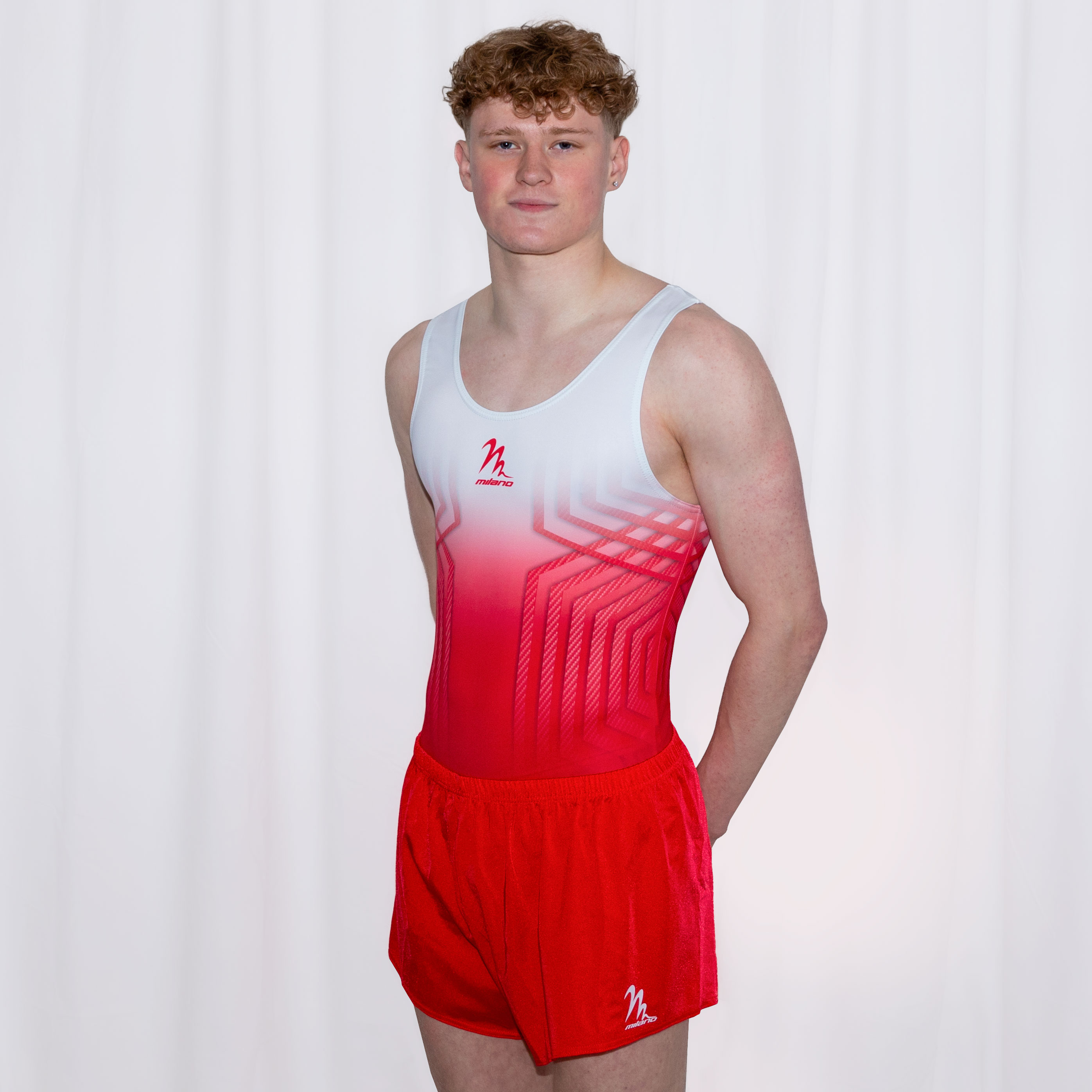 Carbon Fibre Red Mens & Boys Leotard - 2