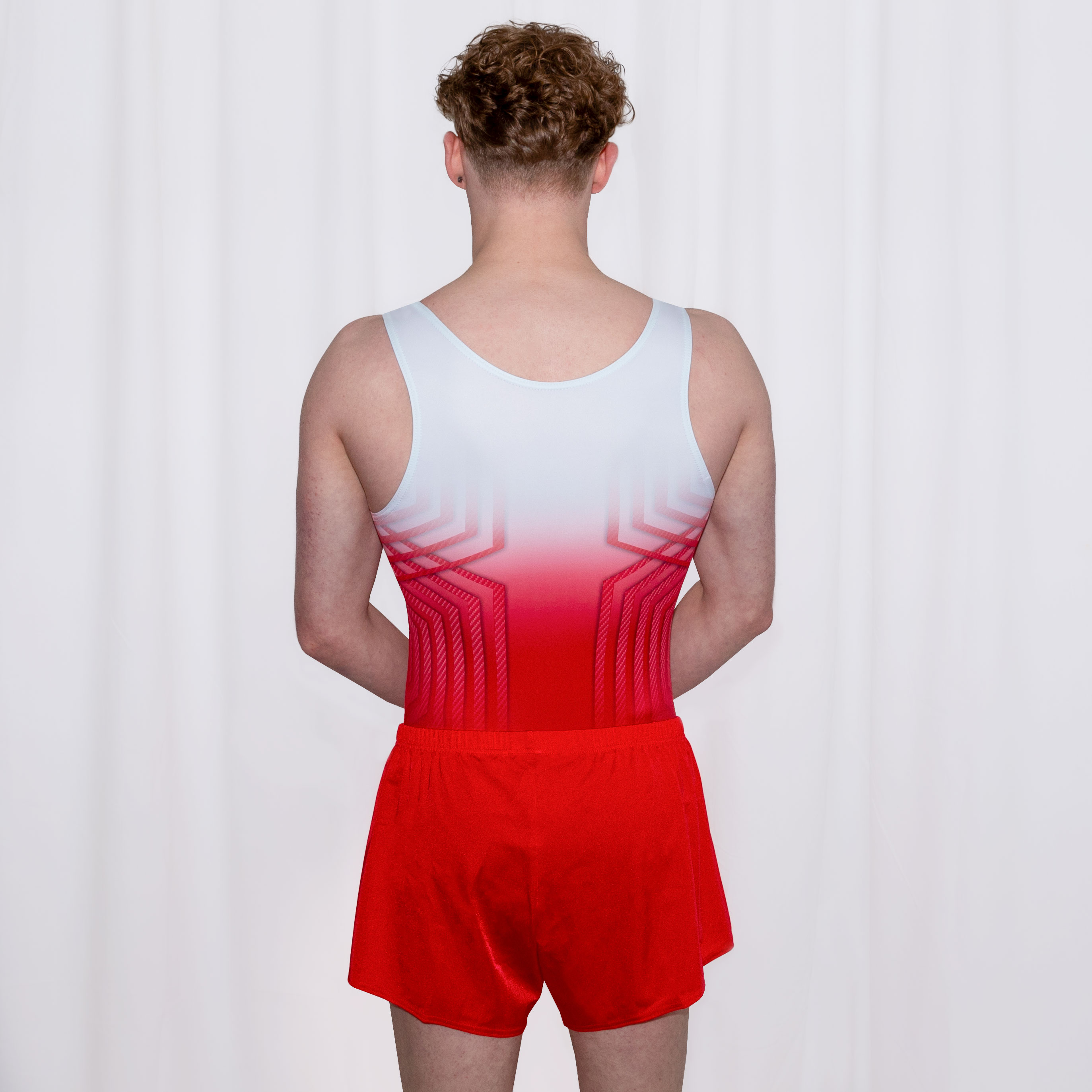 Carbon Fibre Red Mens & Boys Leotard - 3