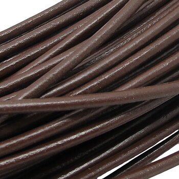 Greek round brown leather cord 2.2mm - meter
