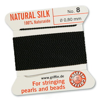 Pärlsilke Svart 0.80mm