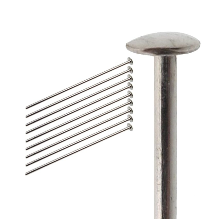 Sterling silver Head pin 25 mm/0.64 mm