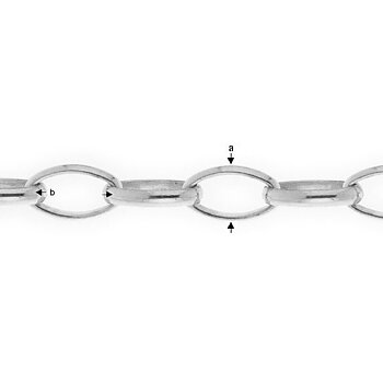 Oval 3.5x5mm Silverkedja