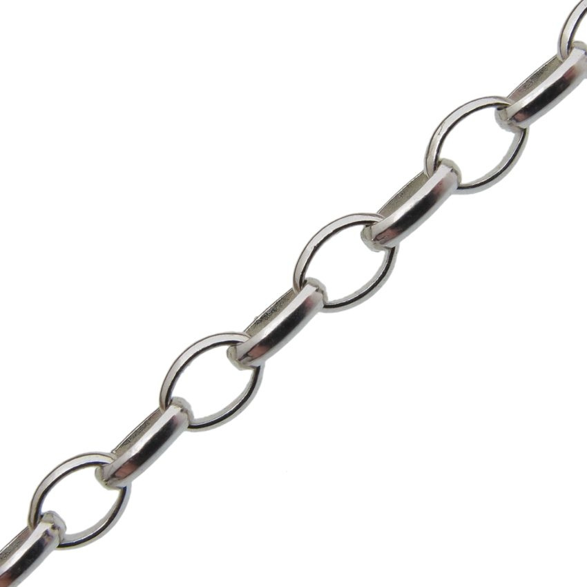 Oval 3.5x5mm Silverkedja