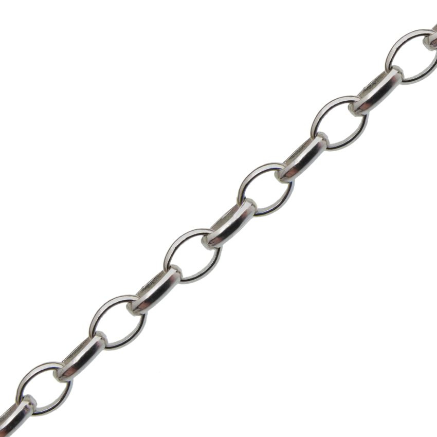 Oval Cable Chain Sterling Silver OD 4x2.8 mm