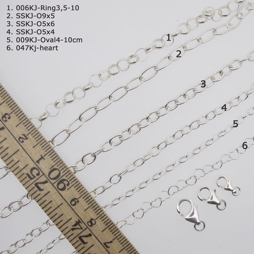 Oval Cable Chain Sterling Silver OD 4x2.8 mm - 6