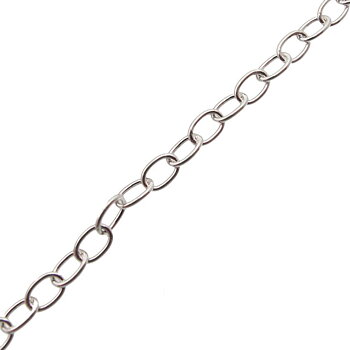 Oval 6x3.7mm Silverkedja