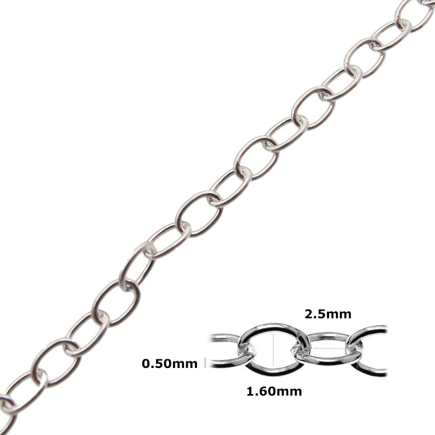 Sterling Silver Oval thin chain - 2