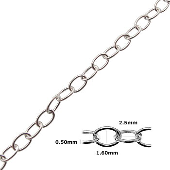 Oval 6x3.7mm Silverkedja
