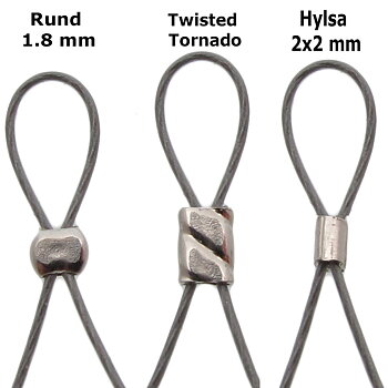 Klämpärlor 1.8mm i Äkta Silver