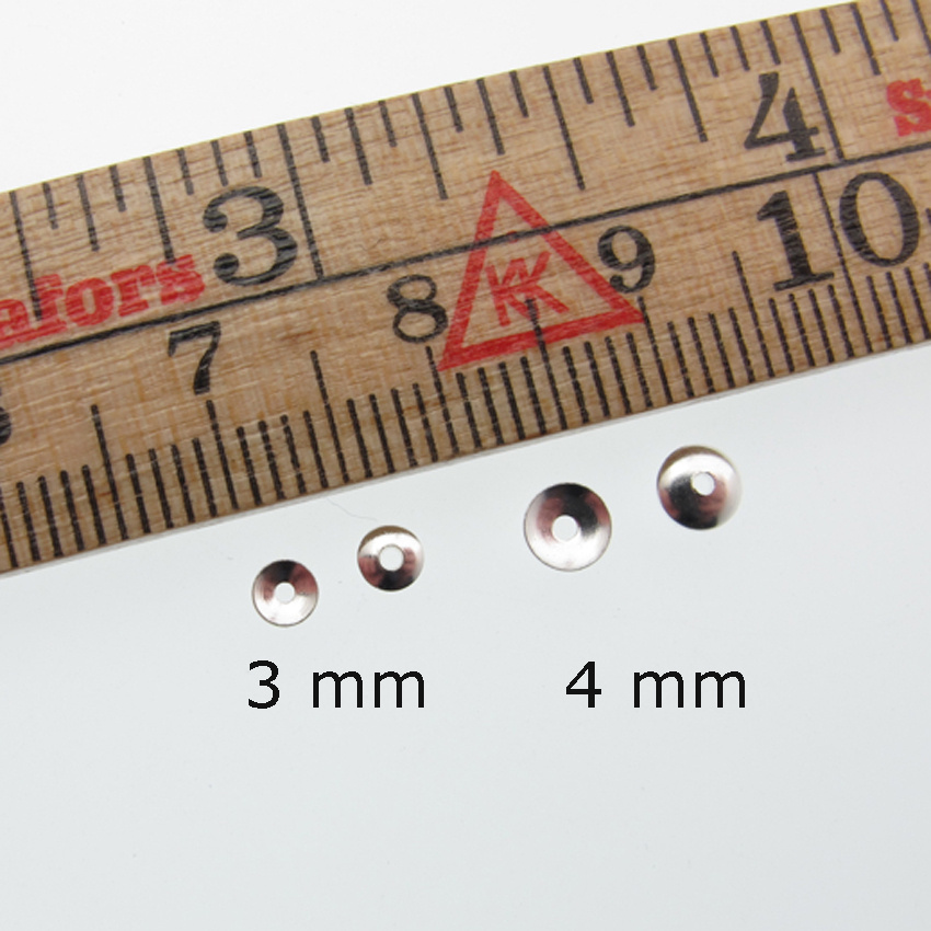 Small silver bead caps