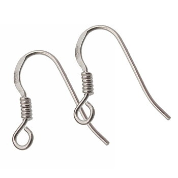 Öronkrok 17mm med Spiral - Äkta silver