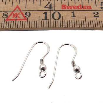 Öronkrokar i Sterlingsilver med spiral och kula 18mm