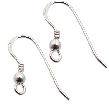 Öronkrokar i Sterlingsilver med spiral och kula 18mm