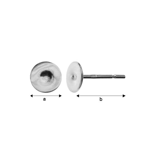 Örstift med platta 5mm i Sterlingsilver - 3
