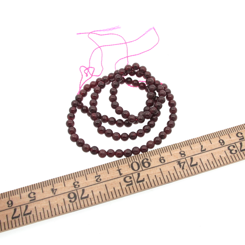 Granat 4mm rund ädelsten - 3