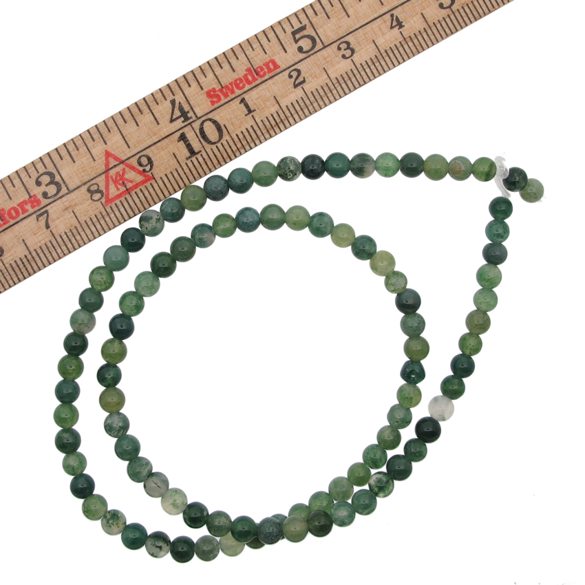 Mossagat 4mm rund ädelsten - 5