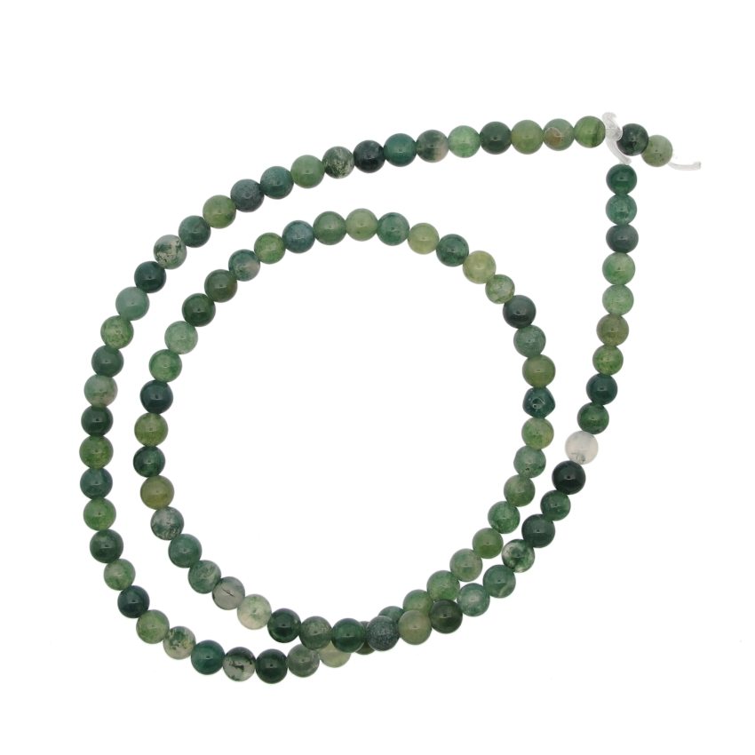 Mossagat 4mm rund ädelsten