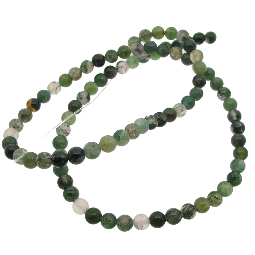 Mossagat 4mm rund ädelsten - 2