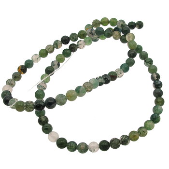 Mossagat 4mm rund ädelsten