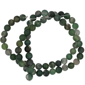 Mossagat 6mm rund ädelsten