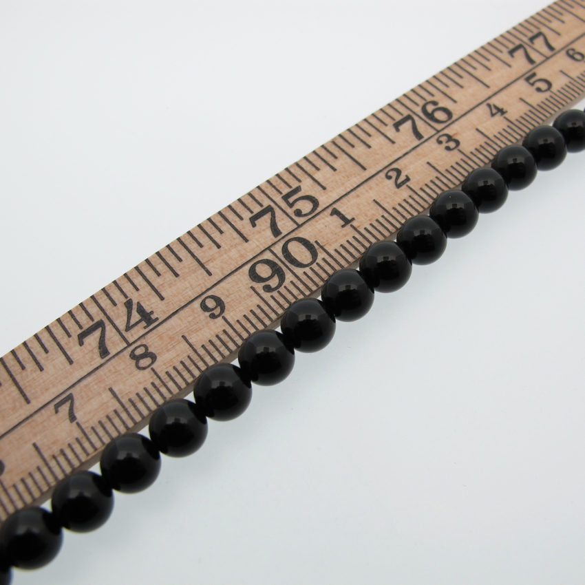 Svart Agat 6mm rund ädelsten - 3