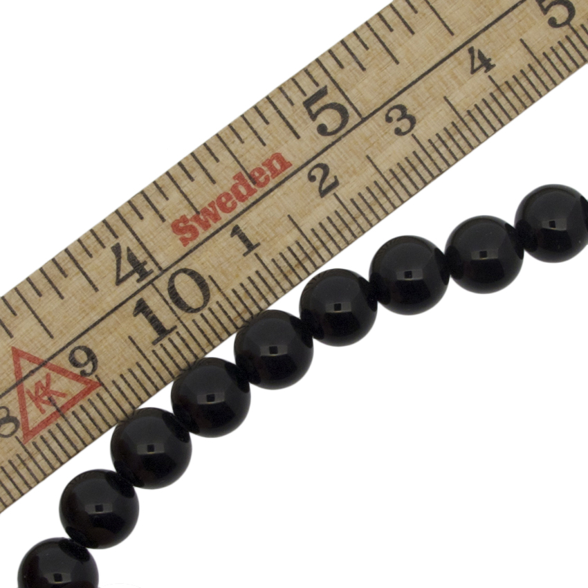 Svart Agat 8mm rund ädelsten - 3