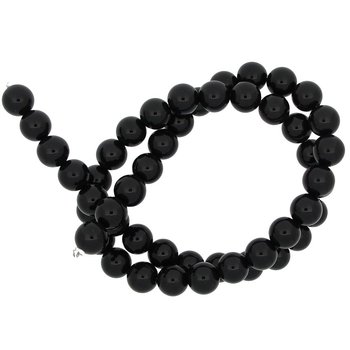 Svart Agat 8mm rund ädelsten