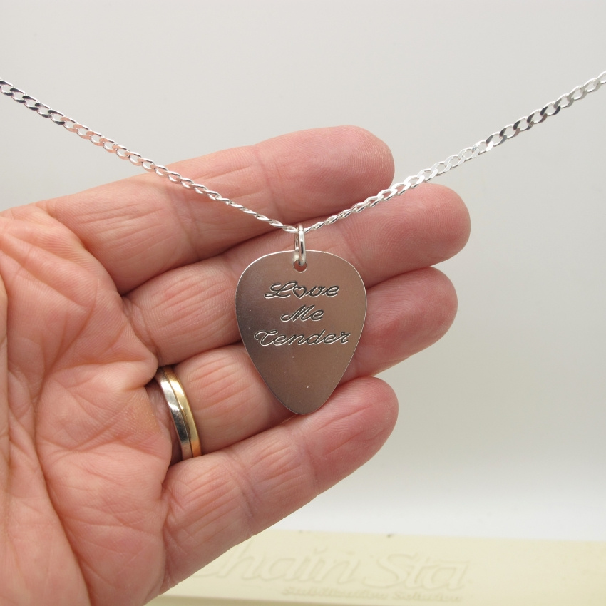 Sterling Silver Hand-made Plectrum Pendant - 6