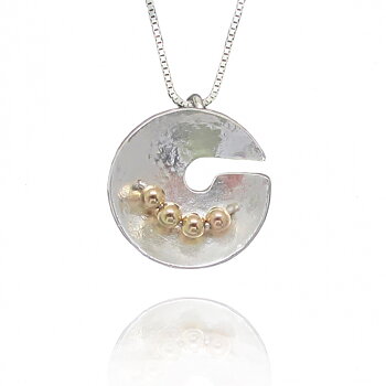 Sterling Silver Bubbles Pendant 19mm 14K Guld