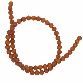 Karneol 6mm rund ädelsten enfärgad