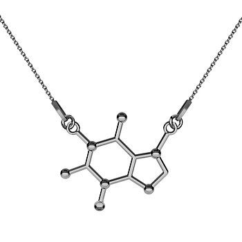 Sterling Silver Caffeine Molecular Necklace
