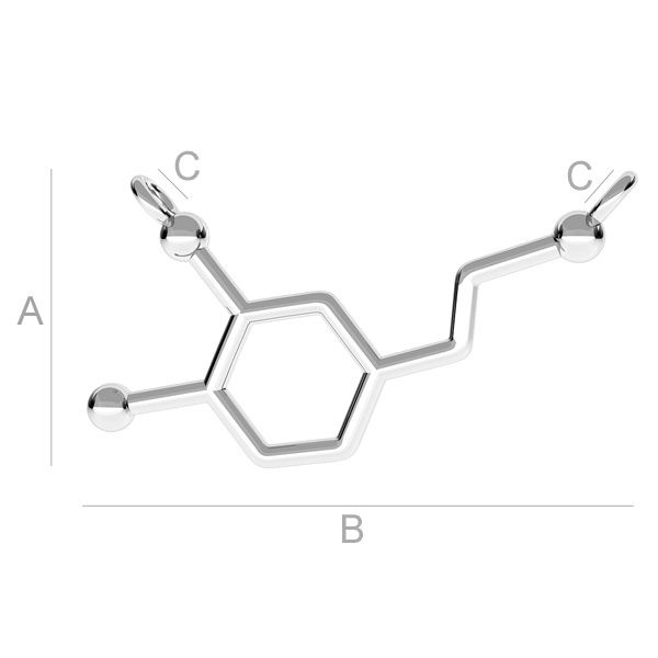 Sterling Silver Dopamine Molecular Necklace - 4
