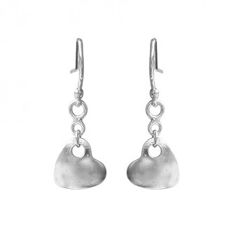 Sterling Silver Heart Pendant Earring