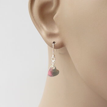 Sterling Silver Heart Pendant Earring