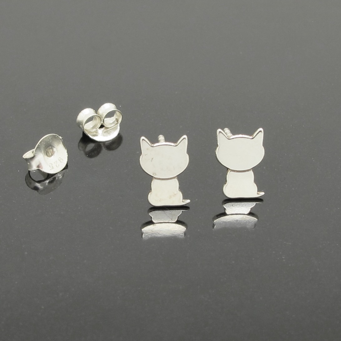 Örhänge Katt i äkta silver