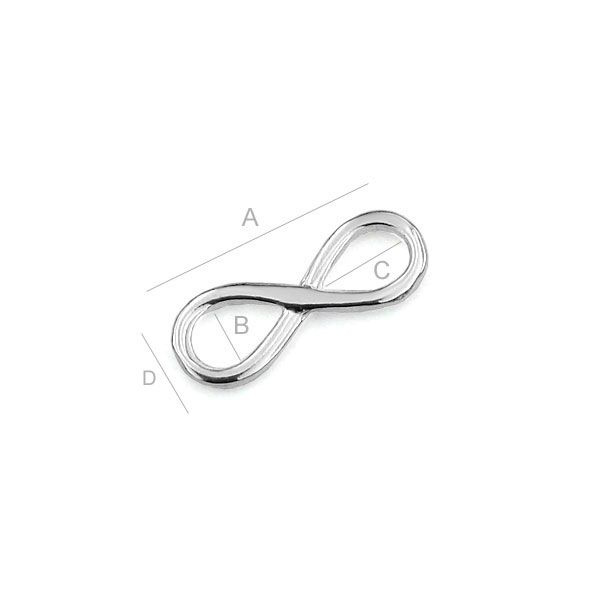 Sterling Silver Gold-plated Eternity Link 17.5 mm - 2