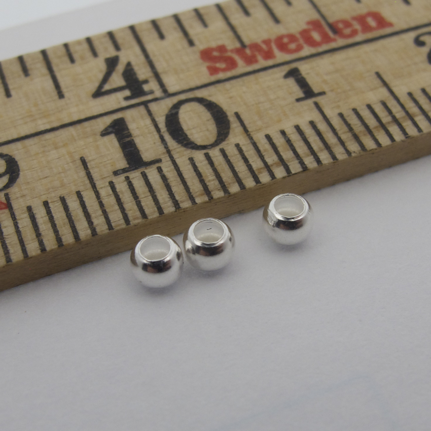 Round shiny silver bead 3 mm