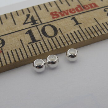 Rund blank silverpärla 3 mm