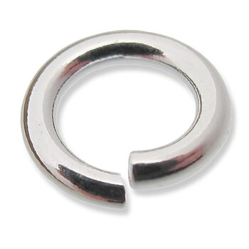 Sterling Silver open jump-ring OD 6.45mm wire 1.2mm