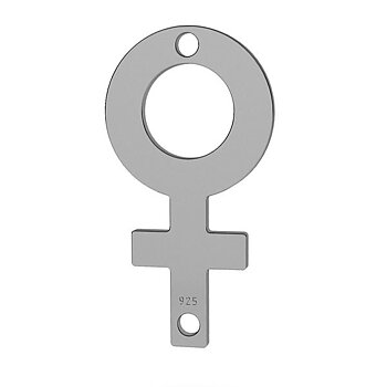 Länk - Symbol för kvinna / rodiumpläterad