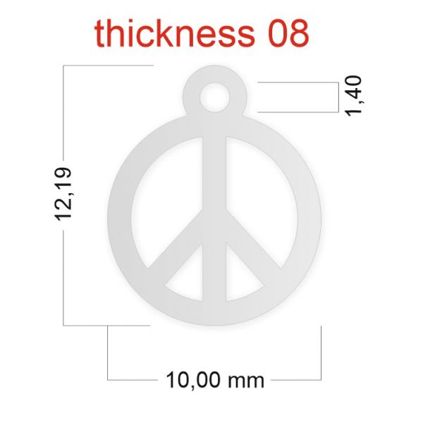 Berlock Peacemärke 10x16mm - 5